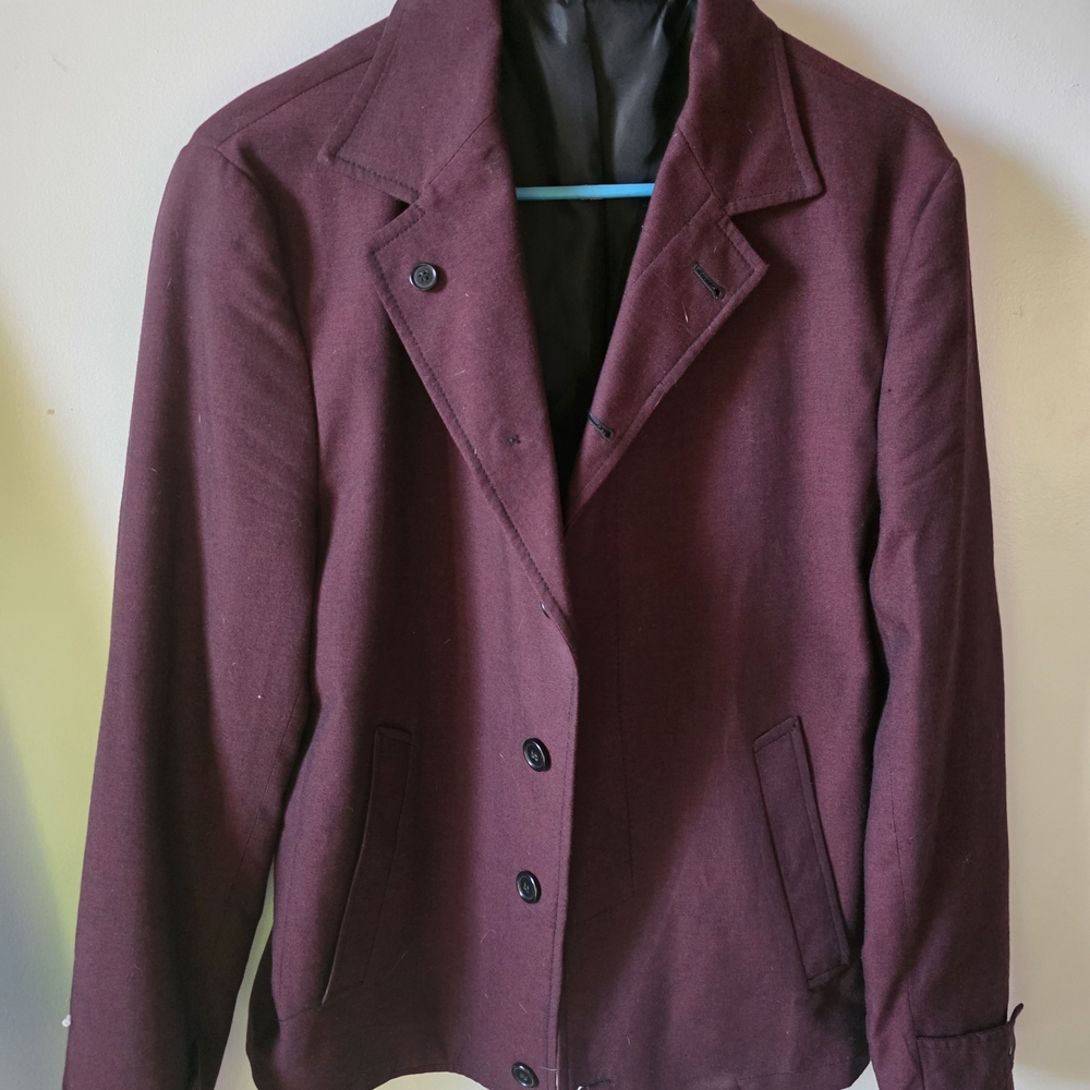 Made in Italy Wool Shacket / Blazer – Burgundy – Slim Fit – Size Mens M Size 40R